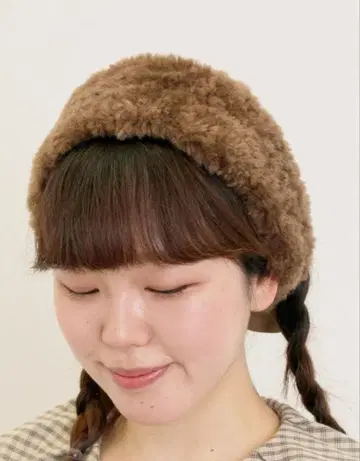 sm2 사만사 모스모스 헤어밴드 인조 모피 헤어밴드 브라운색 완판