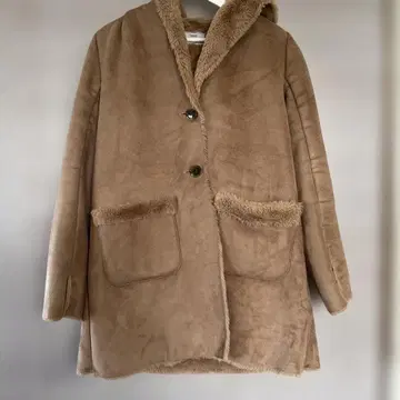 레이 캐신 베이지 무스탕 코트 F 사이즈 따뜻한