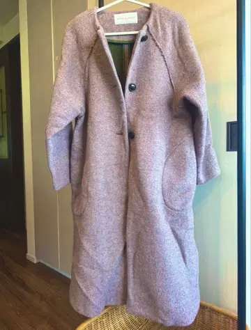 새상품급 bulle de savon 연보라색 롱 코트 울 코트