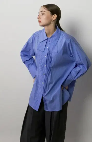 택 포함 새상품 limue 핀턱 디자인 셔츠 스트라이프