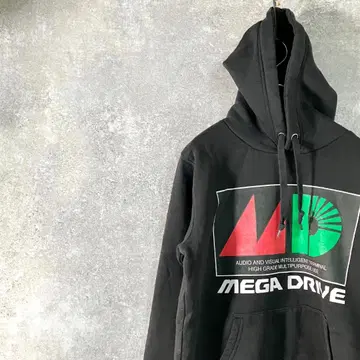MEGA DRIVE 후드티 블랙 프린트 후디 풀오버