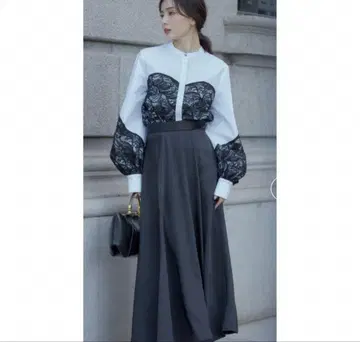 anuans 글로스 새틴 볼륨 스커트