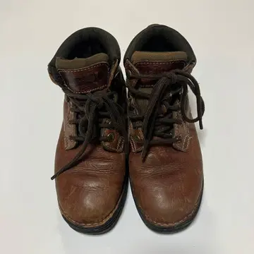 STANLEY 브라운 가죽 하이컷 워크 부츠 KIDS 23.5cm