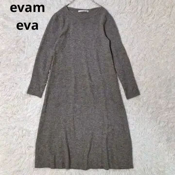 새상품급 에붐에바 알파카 혼방 니트 원피스 라쿤 울 긴팔