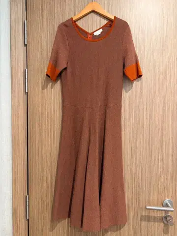 EFFE BEAMS 브라운 오렌지 반팔 원피스