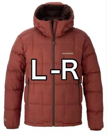 몽벨 몽벨네 다운 후드티 와인 레드