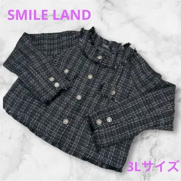 선착순 새상품급 SMILE LAND 트위드 자켓 블랙 3L