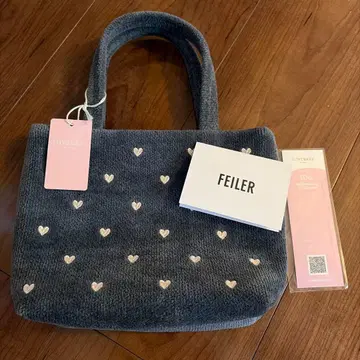 FEILER 하트 무늬 토트백 그레이