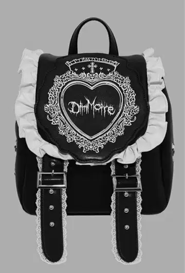 정품 DimMoire HeartCore 프릴 미니 백팩 블랙 x 화이트