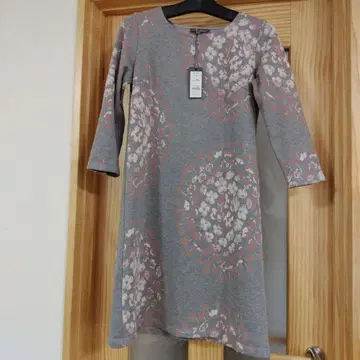 로라 애슐리 꽃무늬 그레이 원피스 M