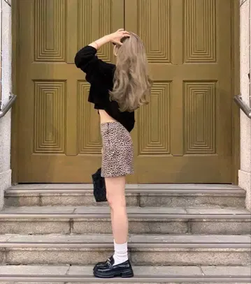 nalm 레오파드 무늬 타이트 미니 스커트