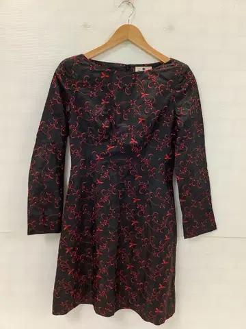 11.27 A144P 빈티지 무릎 기장 원피스 올 패턴 레트로