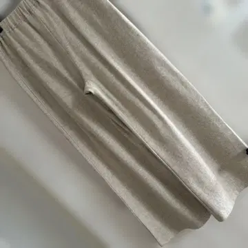 베이지 울 와이드 팬츠