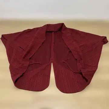 버건디 짜임 오픈 프론트 겉옷