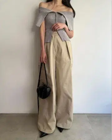 SNIDEL 베이지 와이드 팬츠 사이즈 0