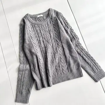 새상품급 IENA 이에나 케이블 짜임 니트 스웨터 그레이 고급 깔끔한