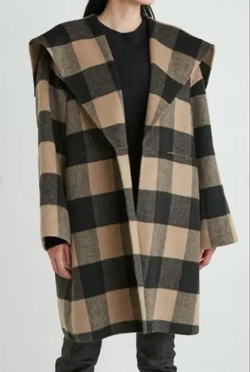 Mila Owen 빅 체크 코트 판초