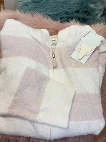 [택 포함 미사용 새상품] 젤라또피케 스무디 보더 후드티 핑크