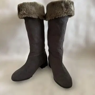그레이 퍼 롱 부츠 M 사이즈