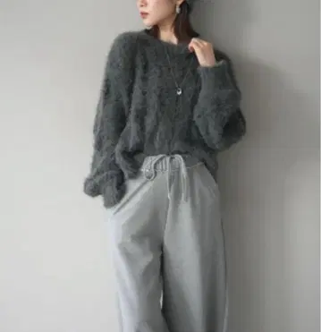 몰 x 페더 시스루 니트 풀오버 lumier 류미에 같은 형태 새상품