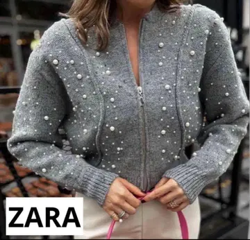 ZARA 페이크 진주 비쥬 니트