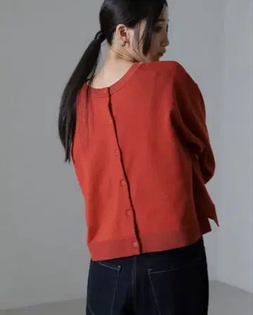 nano universe 전후 2way 크루넥 & 가디건 니트 슈어 레드