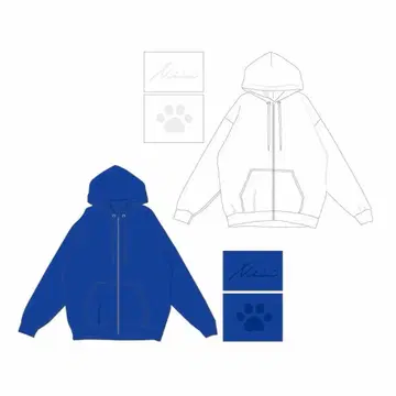 후지마키 쿄스케 후드티 파랑&화이트 2점 세트