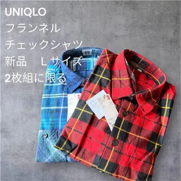 UNIQLO 택 포함 새상품 플란넬 체크 셔츠 2장 세트 L 사이즈