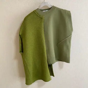 ANDREA & Co. 파일 도킹 슬리브리스 풀오버 베스트