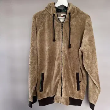 POWER TO THE 플리스 후드티 XL 베이지 브라운 미사용 새상품