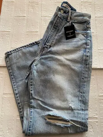 MOUSSY 데님 라이트 블루 데미지 가공 26 *새상품*