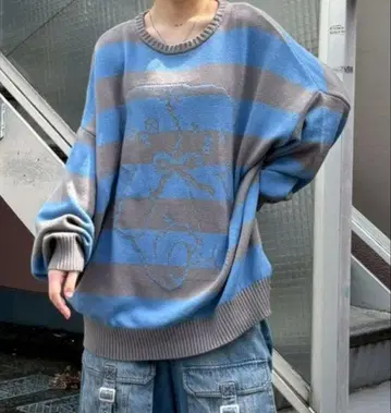 캔디 스트리퍼 곰 보더 니트