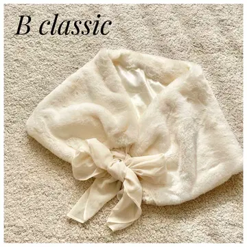 [ 새상품급 ] B classic 인조 모피 숄 결혼식 파티 볼레로