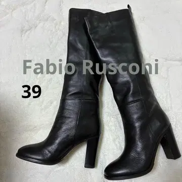[FabioRusconi] 파비오 루스코니 가죽 롱 부츠 라운드토