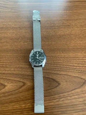 SEIKO 5 자동 와인딩 손목시계 블랙