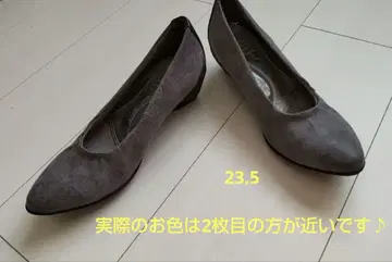 [ 새상품급 ] fitfit 그레이 컴포트 바이컬러 로우힐 펌프스