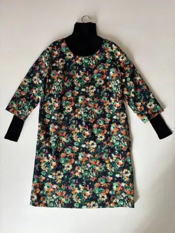 ELLE 꽃무늬 7부 소매 원피스