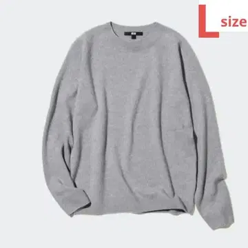 새상품급 UNIQLO 유니클로 캐시미어 100% 니트 크루넥 M 그레이