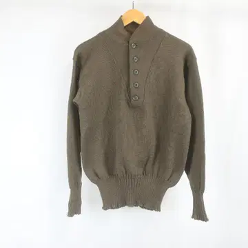 70s VINTAGE US ARMY 울 니트 스웨터 구제 의류 L 그린