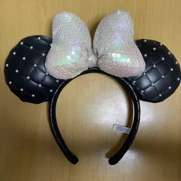디즈니 머리띠 블랙과 펄 화이트