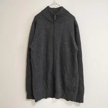 준멘 집업 니트 M 차콜 더블 지퍼 아우터