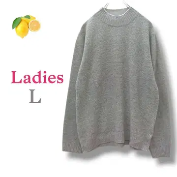 / [ 상의 ] 긴팔 니트 스웨터 라이트 그레이 크루넥 [ L ] 캐주얼
