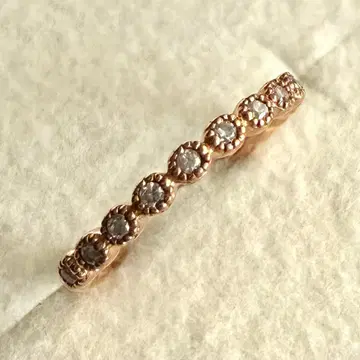 agete 아가트 K10 프릴 반지 5호 핑크 골드 다이아몬드