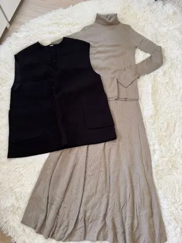 터틀넥 롱 스커트 셋업