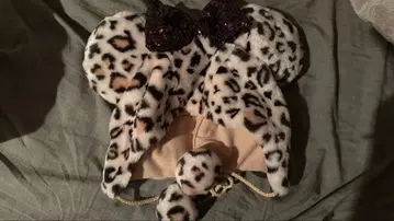 디즈니 미니 레오파드 무늬 팬캡