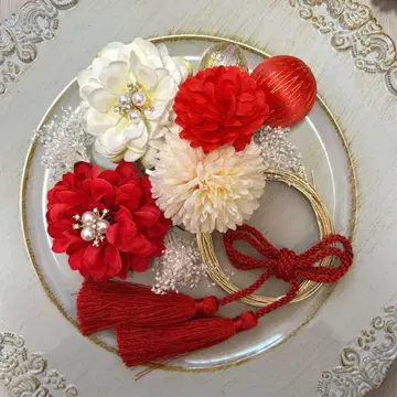 성인식 졸업식 시치고산 사전 촬영 머리 장식