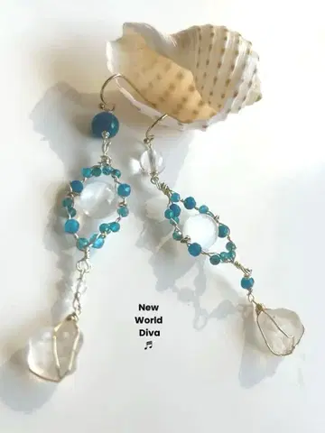 잉카 크리스탈, 셀레나이트, 아파타이트 귀걸이