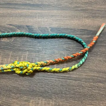 그린 옐로우 컬러 오렌지 그라데이션 허리띠 후리소데 기모노