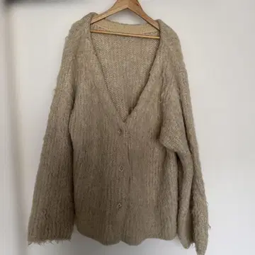 mystic 베이지 V넥 버튼 니트 F 사이즈 가디건