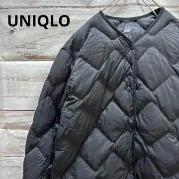 UNIQLO 울트라 라이트 다운 릴랙스 코트 다운 코트 노카라 블랙